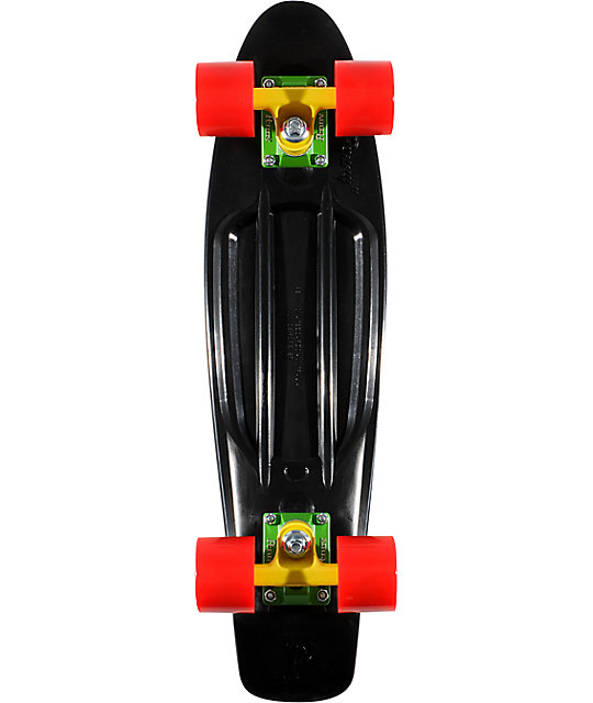 Penny Original Black & Rasta 22.5" Cruiser Complete Skateboard at
